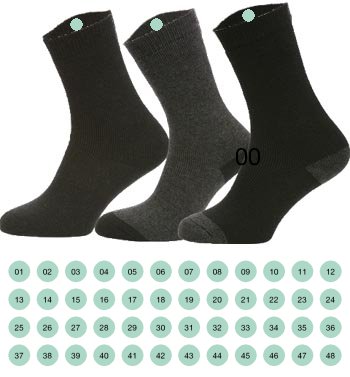 48 Sekvensielt Nummererte Etiketter for klær | Stryk-på etiketter til sokker